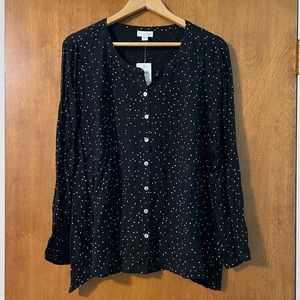 J. Jill Round Neck 3/4 Length Sleeve Blouse